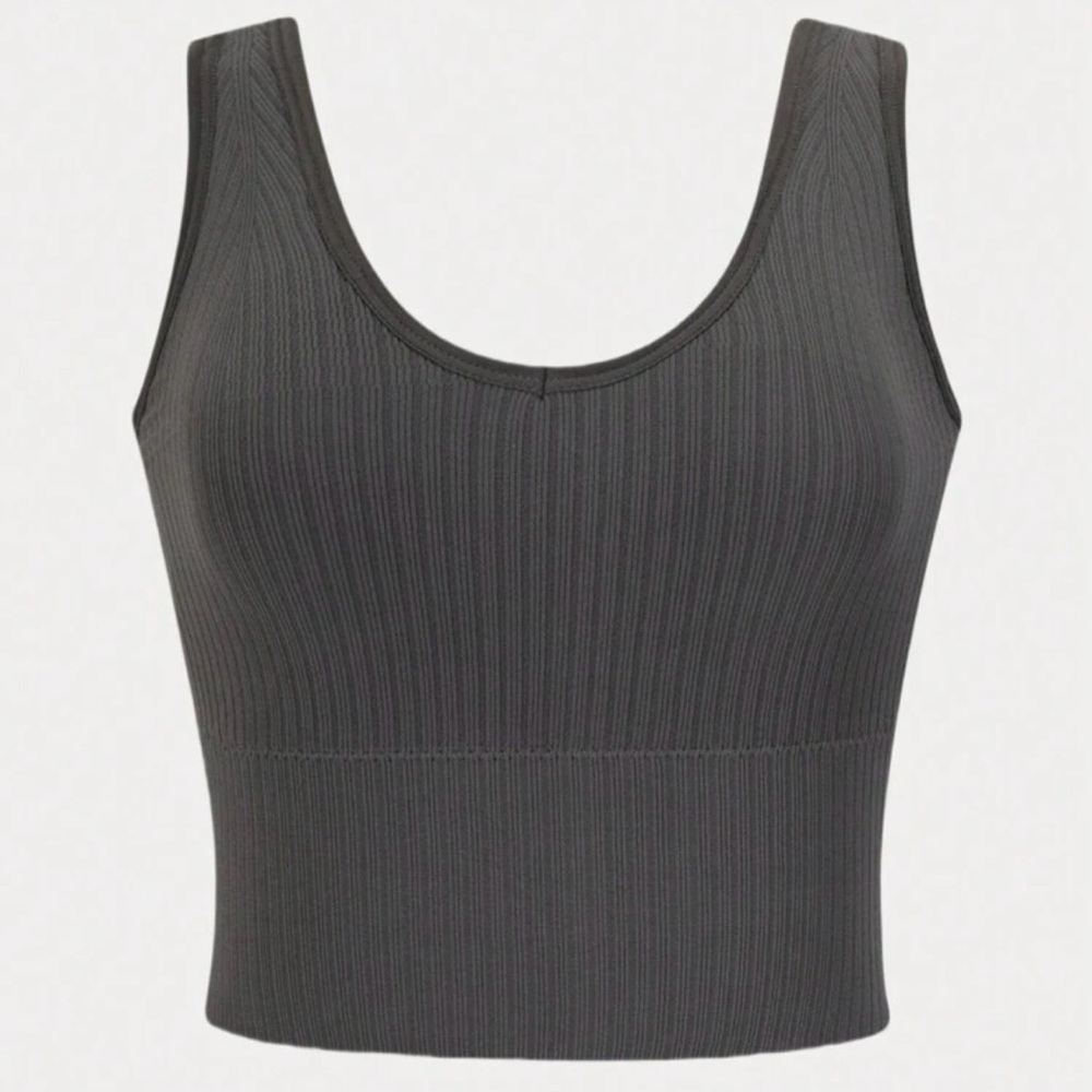 SHEIN Ribbed Gray Tank Top